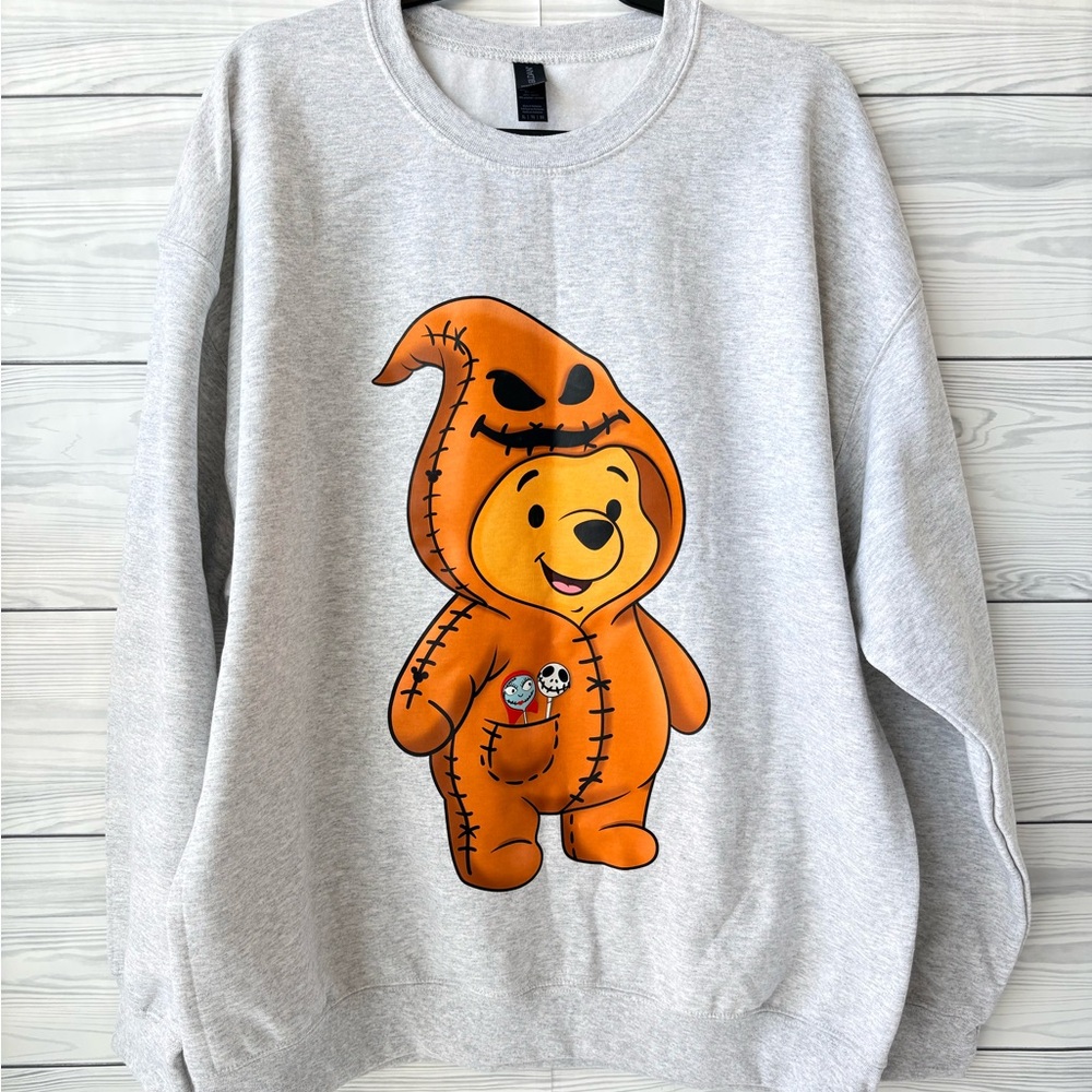 Winnie the Pooh Dressed in “Oogie Boogie Pooh" Halloween Costume Sweatshirt